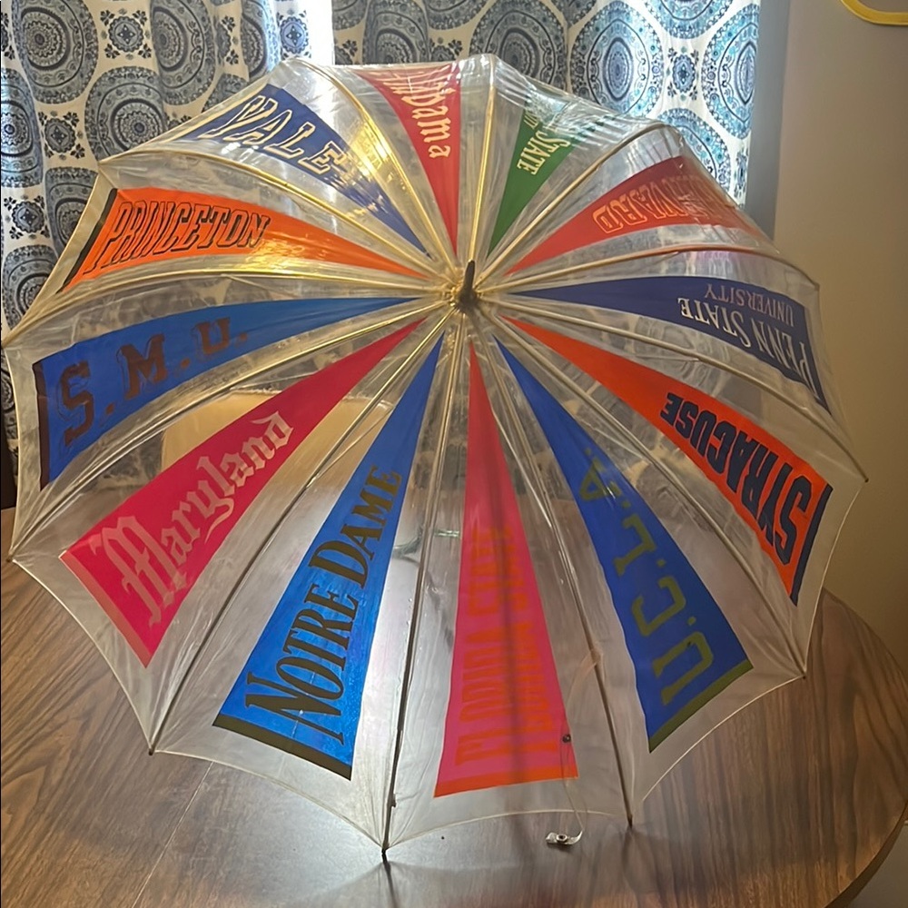 Vintage College Logo Clear Umbrella